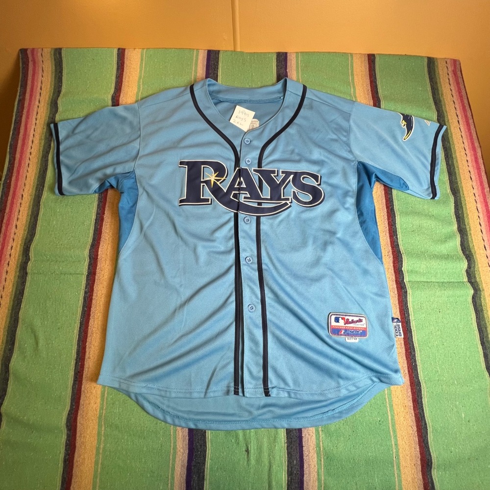 Majestic Tampa Bay Rays Jersey Mens 48 2XL Blue Joe Maddon 70 MLB Baseball Gear